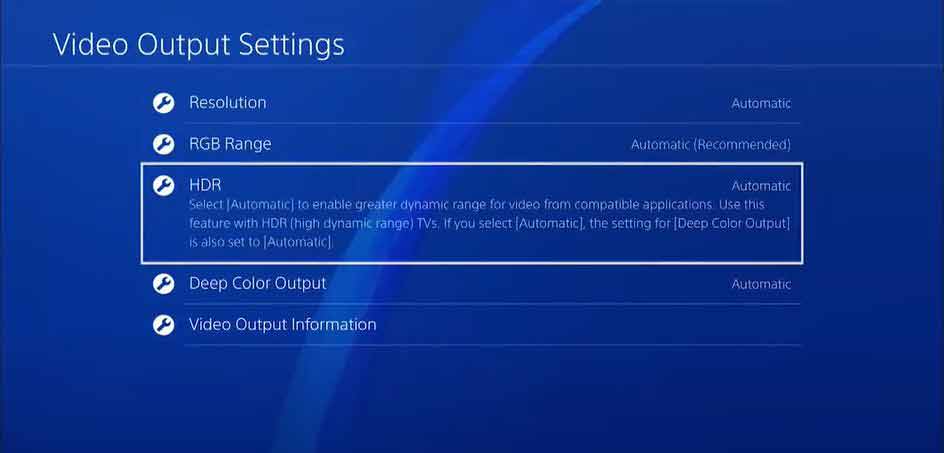 Enable HDR on PS4