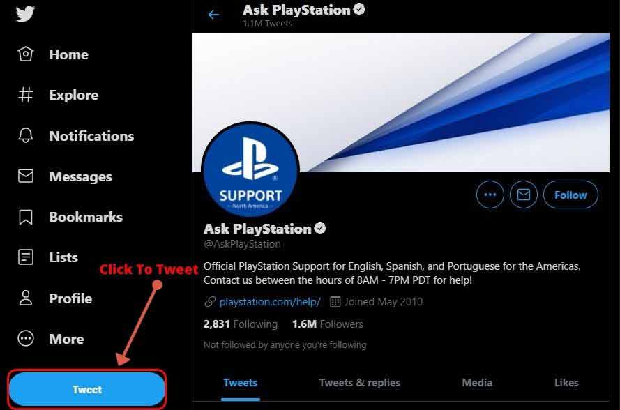 How To Contact PlayStation Support using Twitter tweet