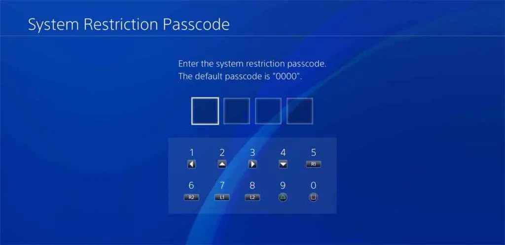Enter your system restriction passcode
