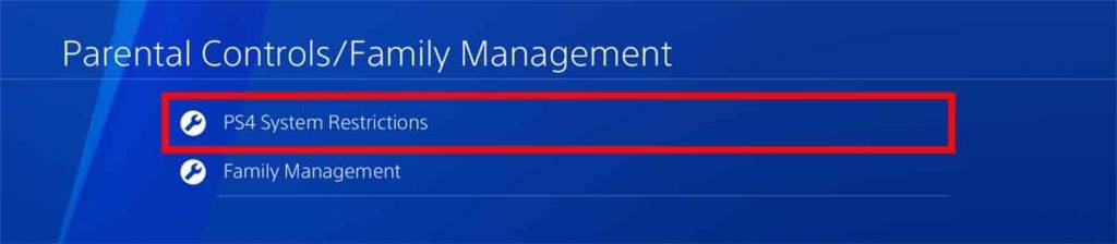 PS4 System Restrictions