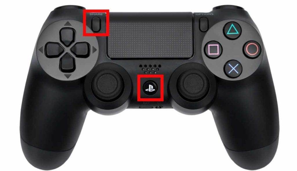 PlayStation button and the Share buttons on dualshock 4