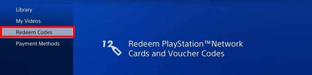 Redeem Codes on ps4
