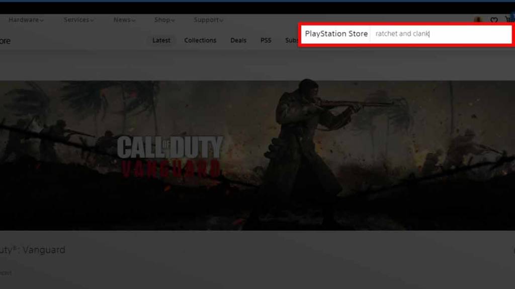  search for your favorite game in the search box at PS Store using web browser