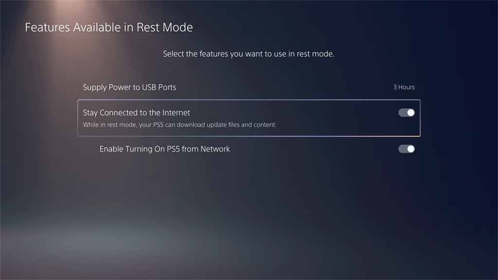 PS5 Features Available in Rest Mode