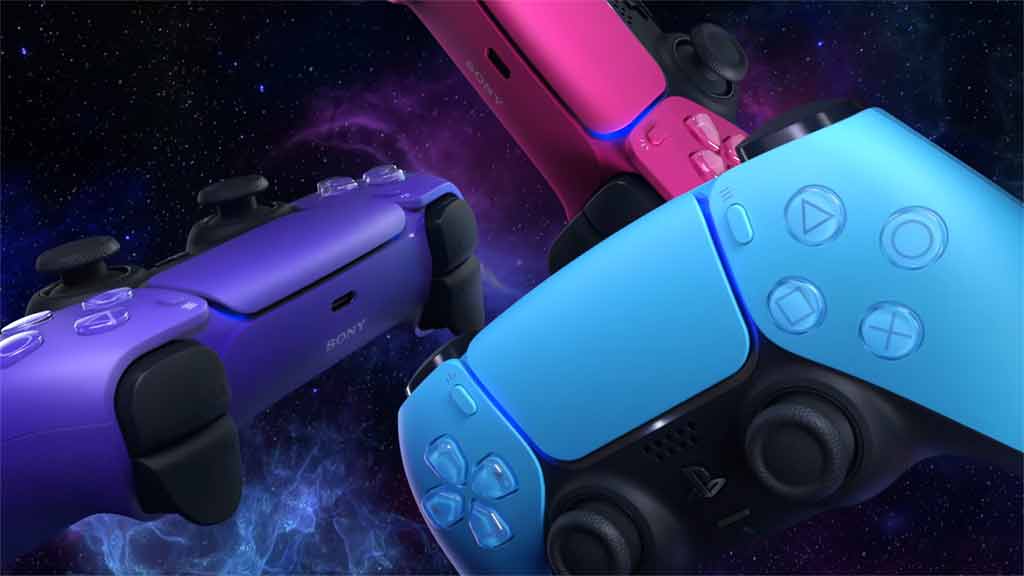 Improved and updated PS5 controller such as galaxy collection. Starlight Blue, Galactic Purple and Nova Pink