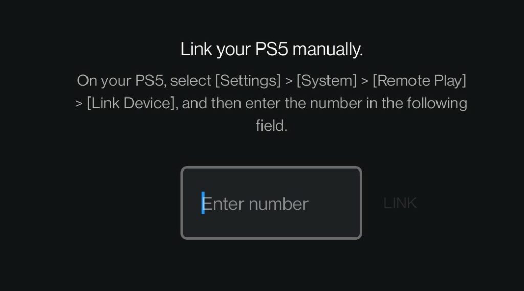 Link your PS5 manually
